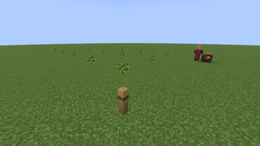 Green-band Grove Posts define the planting area. Prepared native test scene, with supplied materials.