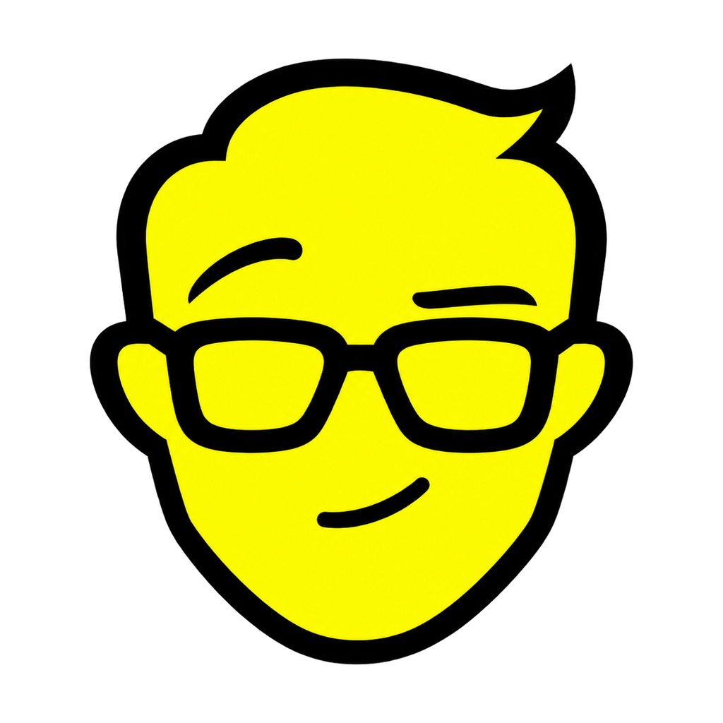 TrySomethingDev's curious mascot with glasses and a raised eyebrow
